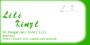 lili kinzl business card